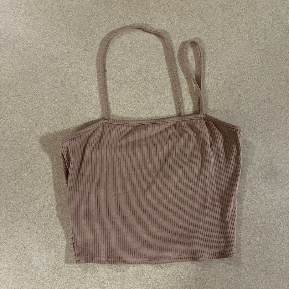 Tan/Brown Crop Tank Top
